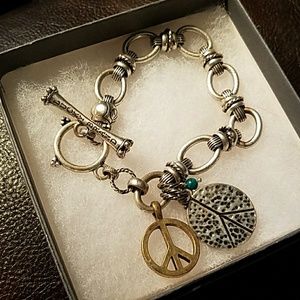 Lucky Brand Peace charm bracelet